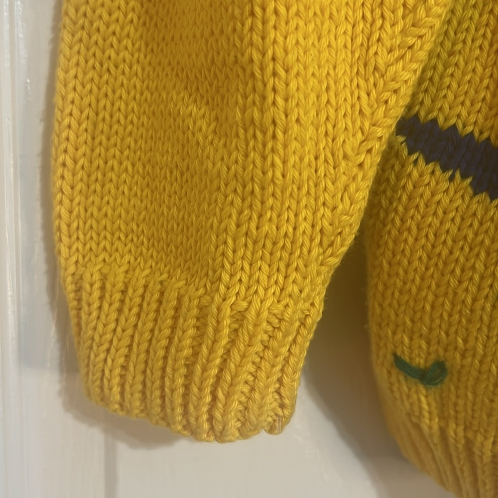 Aunti M’s Fantasies Noah’s Ark child yellow crew neck pullover sweater, size L - Picture 9 of 13